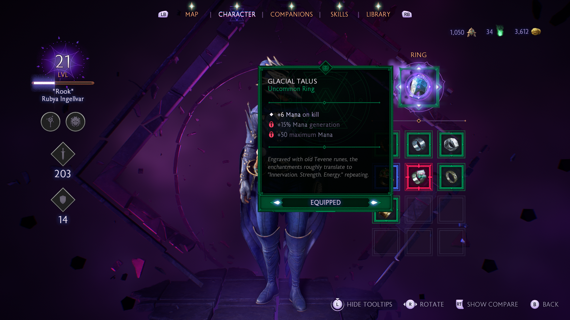Dragon Age The Veilguard screenshot showing the description of an accessory