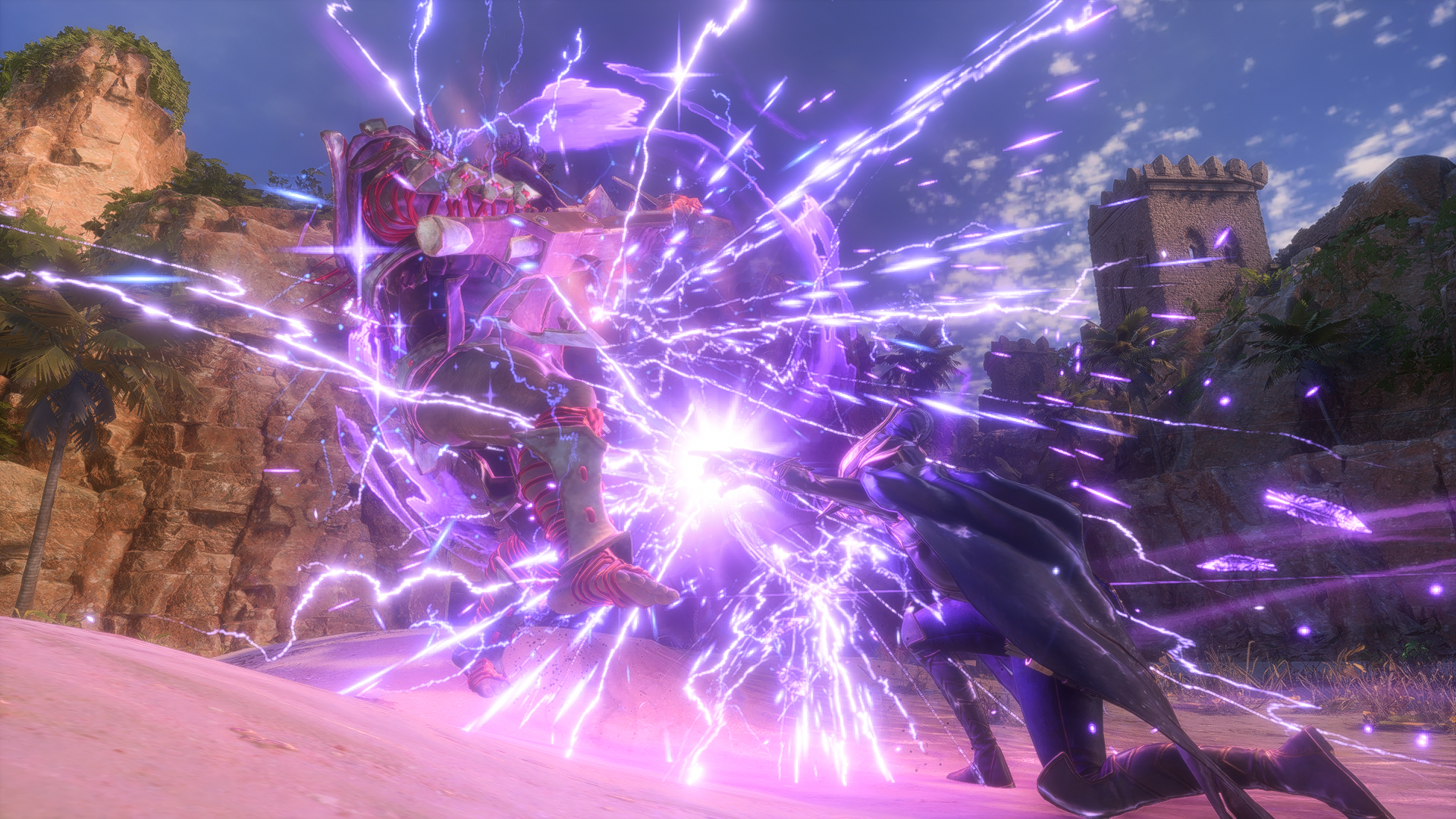 Dragon Age The Veilguard screenshot showing a Spellblade character hitting an enemy