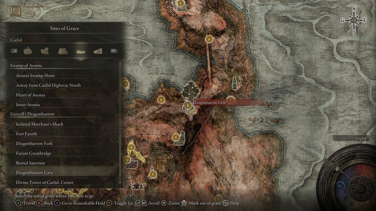 Dragonbarrow Cave Grace in Elden Ring