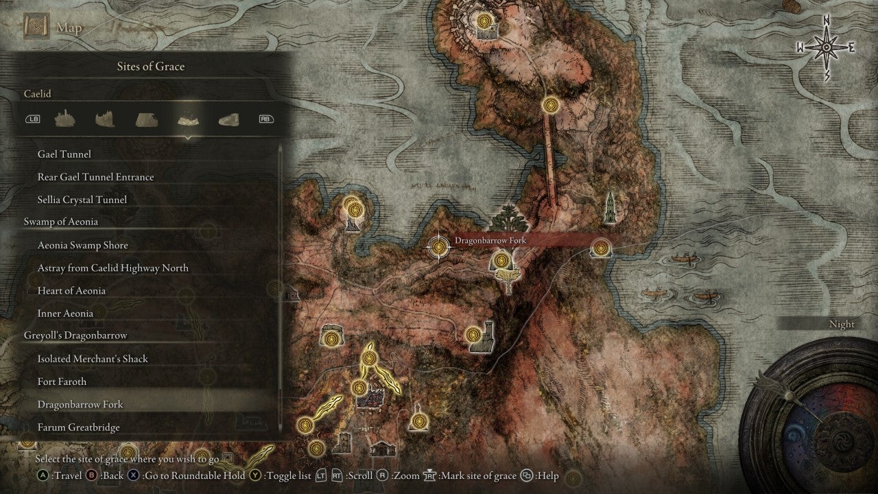 Dragonbarrow Fork Grace in Elden Ring