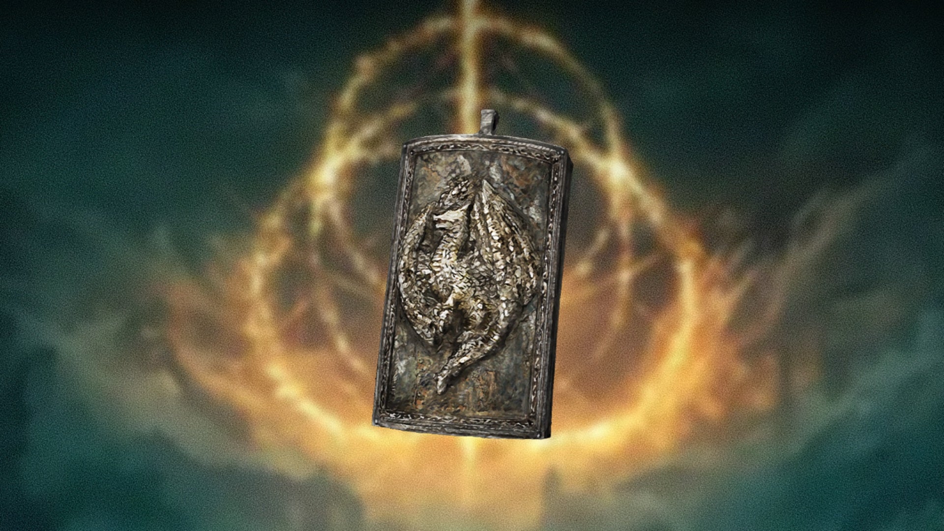 The icon for the Dragoncrest Greatshield, a talisman in Elden Ring. - 13