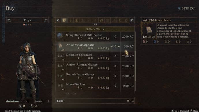 Screenshot of an Art of Metamorphosis tome in Dragon’s Dogma 2.