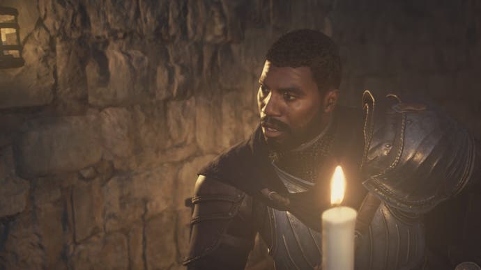 dragons dogma 2 captain brant lit by candle in stardrop inn