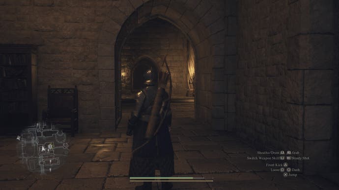 dragons dogma 2 an arisen is standing in the first palace archway on the right
