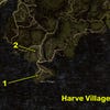 Dragon’s Dogma 2 map locations of all Wakestone Shards near Harve Village.