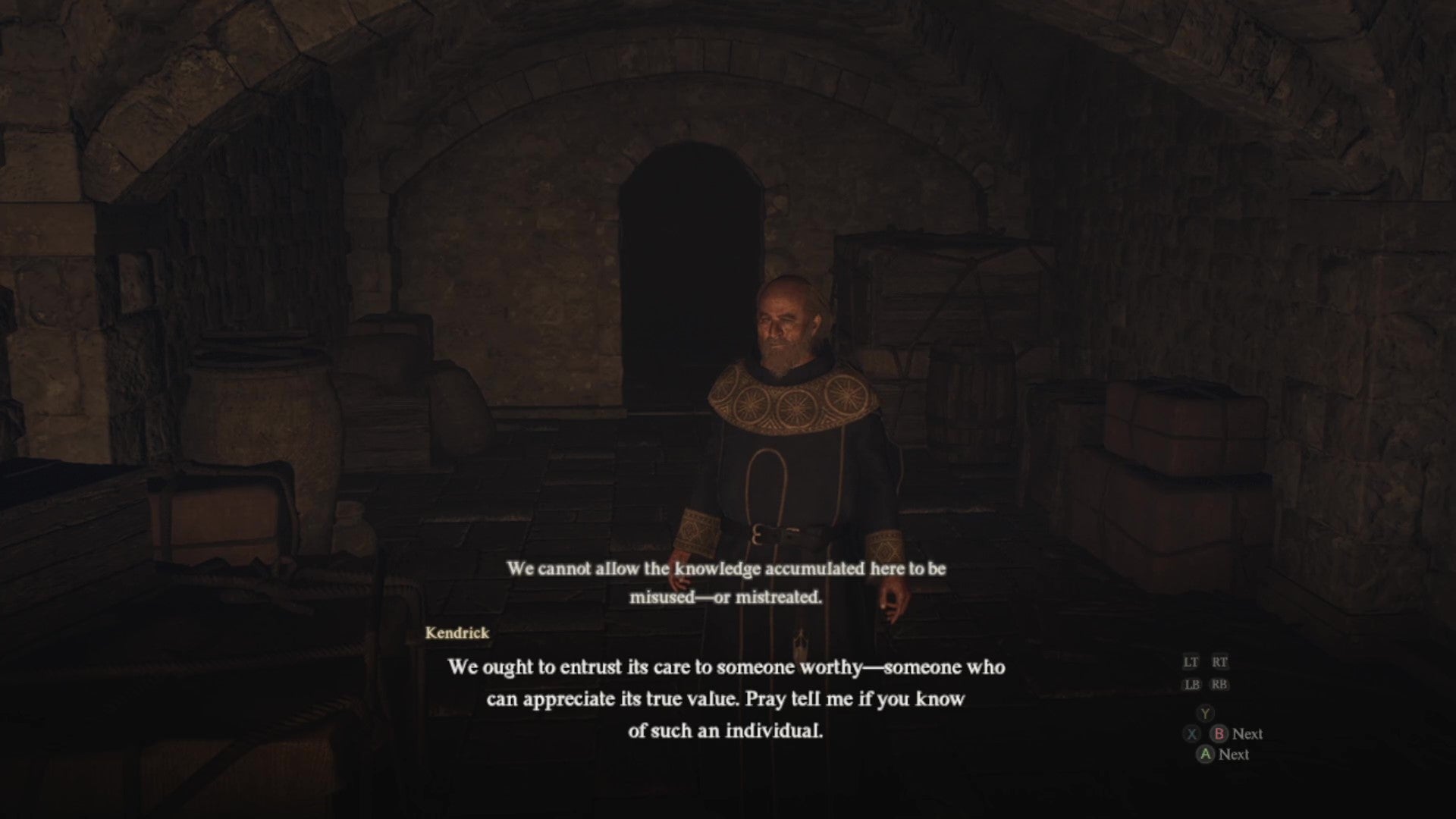 Kendrick stands in the underground vaults and expresses his wishes to find an occupant. - 13