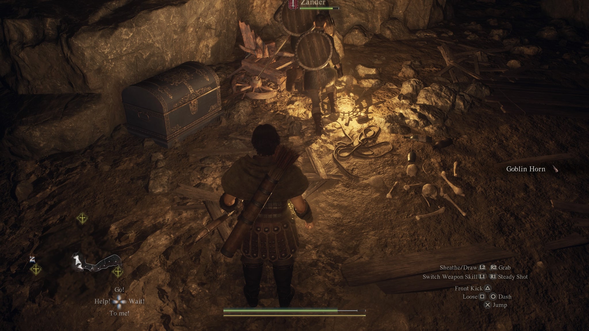 The Arisen opening a treasure chest in Trevo Mine during the Monster Culling quest in Dragon's Dogma 2. - 4