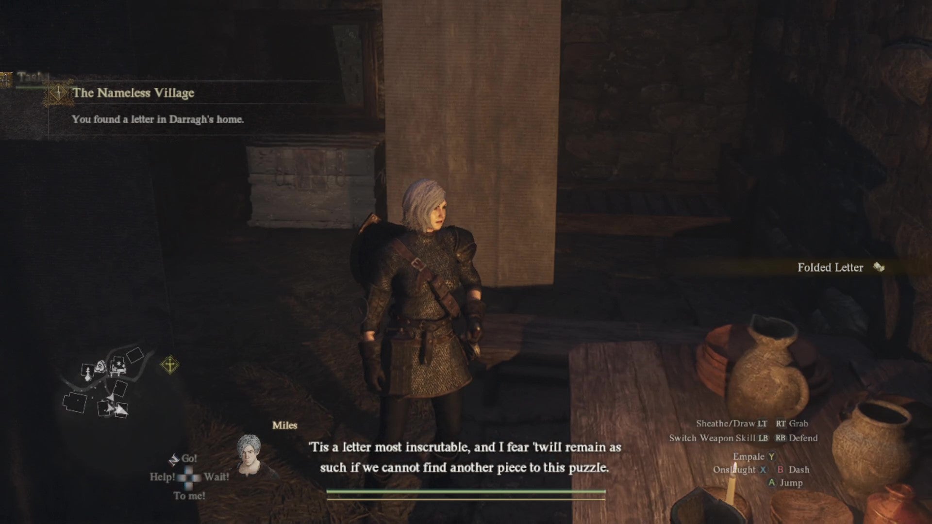 A human female Arisen stands near to a table in a candlelit cottage. - 8