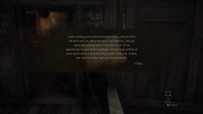A message to the Arisen from Ulrika in Dragon's Dogma 2.