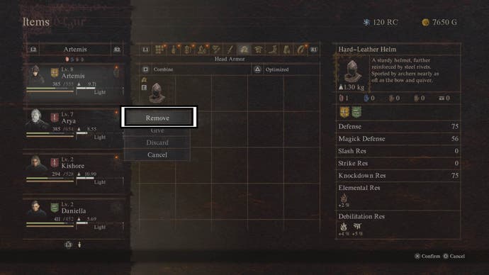 Dragons Dogma 2 removes bar option in armor menu