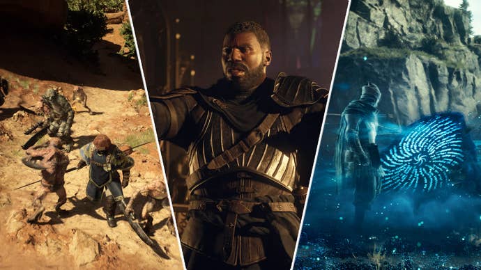 Some characters various doing things in Dragon’s Dogma 2.