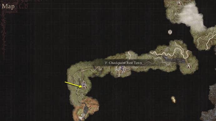 Screenshot of the Sphinx’s second map location in Dragon’s Dogma 2.