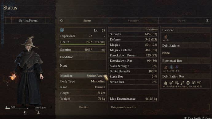 Screenshot of a Pawn with the ‘SphinxParent’ Moniker in Dragon’s Dogma 2.