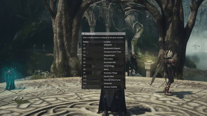 Screenshot of the Teleportation Dragon's Dogma 2 mod.