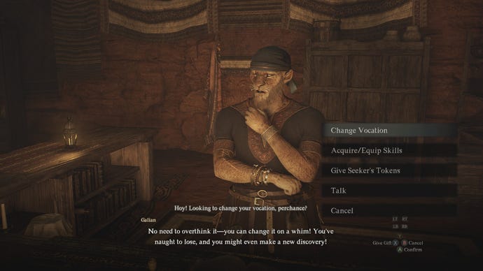 Screenshot of the Vocation Guild menu in Dragon's Dogma 2.