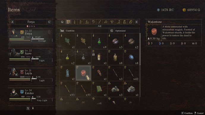 Screenshot of a Wakestone description in Dragon’s Dogma 2.