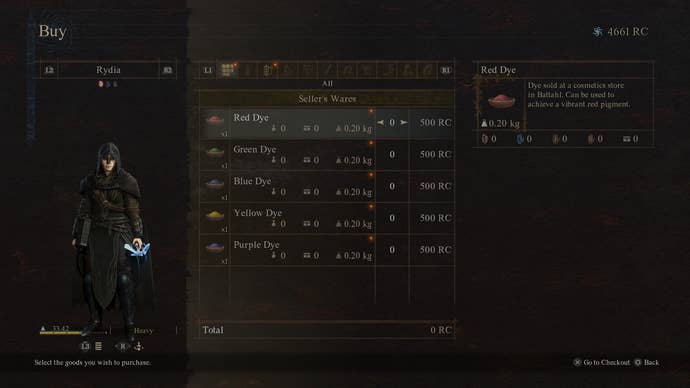 There are five colors of dye for you to get in Dragon’s Dogma 2