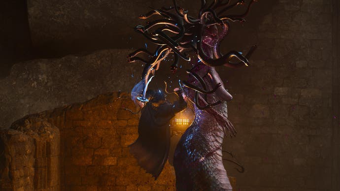 Hit Medusa near her head to cut it off in Dragon's Dogma 2