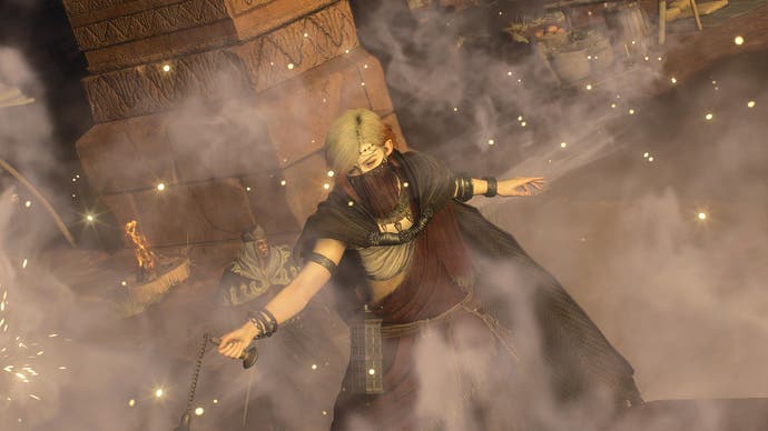 Trickster spreads out smoke to taunt enemies in Dragon's Dogma 2