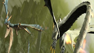Drakengard 3 screens show multi-target lock on in mid-air combat