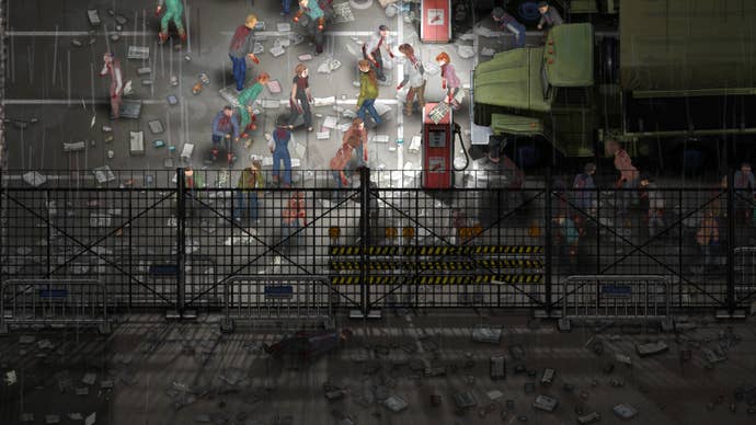 Some zombies at night in Dread Dawn.