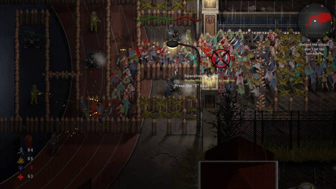 A horde of zombies attack in Dread Dawn.