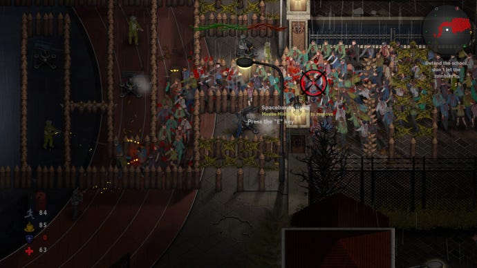 A horde of zombies attack in Dread Dawn.