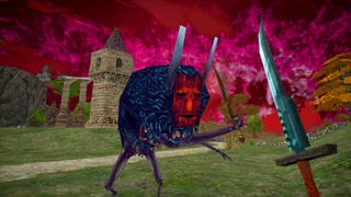 Fighting a weird monster in a Dread Delusion screenshot.