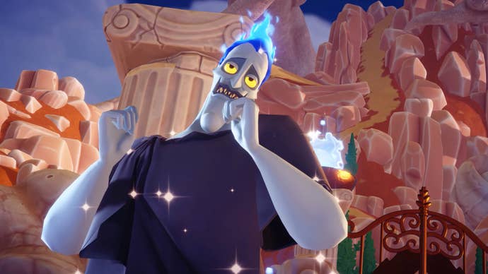 A screenshot from Disney Dreamlight Valley’s The Storybook Vale expansion showing Hercules villain Hades.