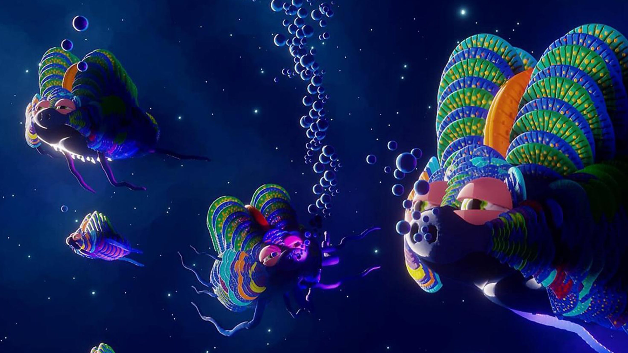 Fish breathing bubbles in a Dreams experience