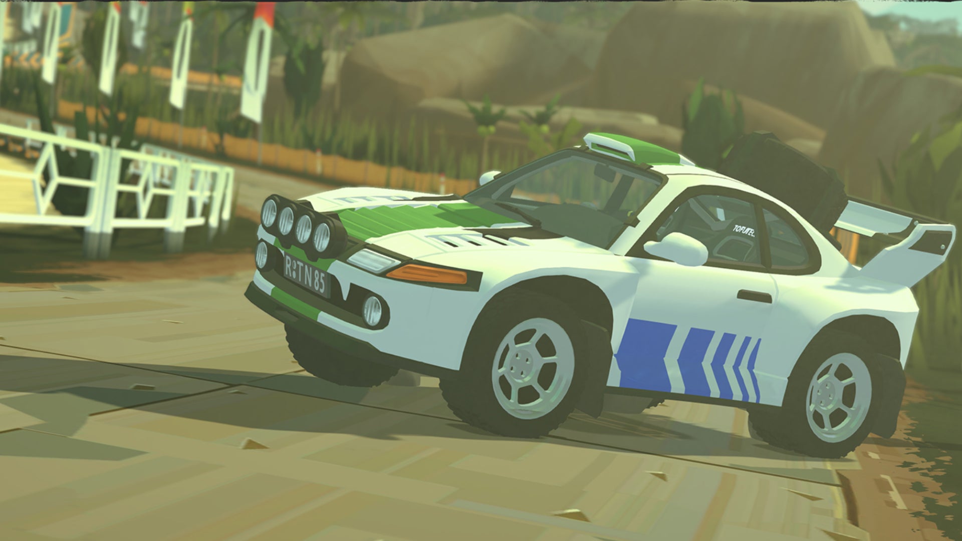 A rally car drifting in DRIVE Rally. - 1