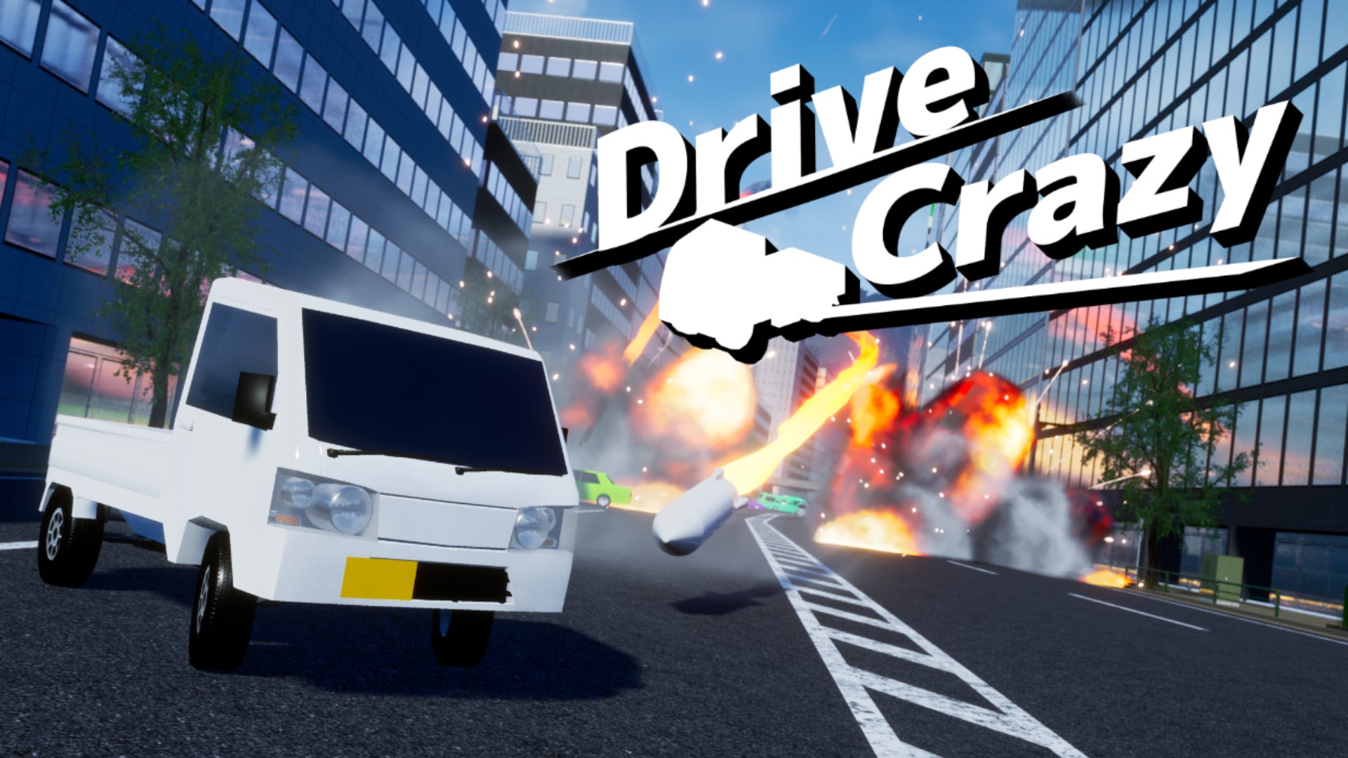 A kei truck being chased by missiles in DriveCrazy. - 1