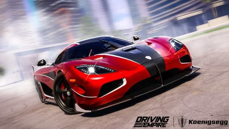 A Koenigsegg hypercar in the Roblox experience, Driving Empire. - 1