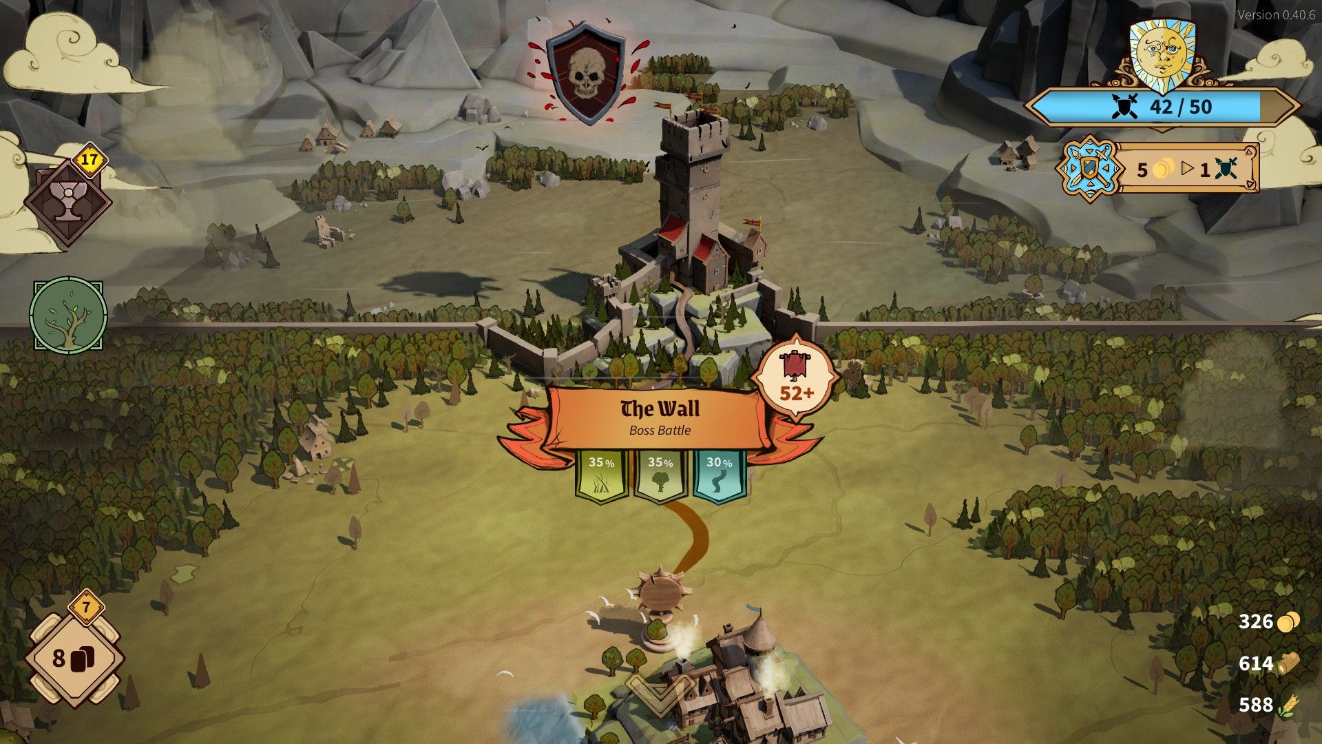 A big tower rises from the overworld map, where the first boss awaits. - 6