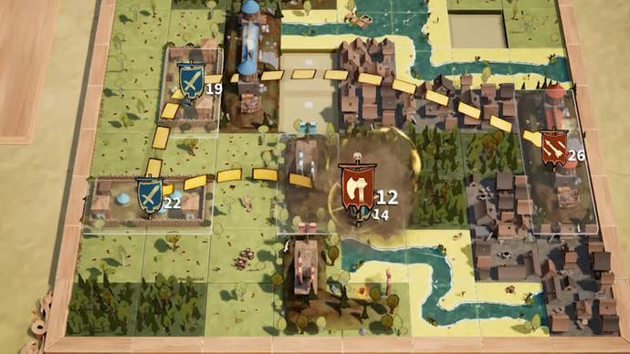 A Tetris-esque committee made up of assorted tiles of onshore and settlements successful Drop Duchy.