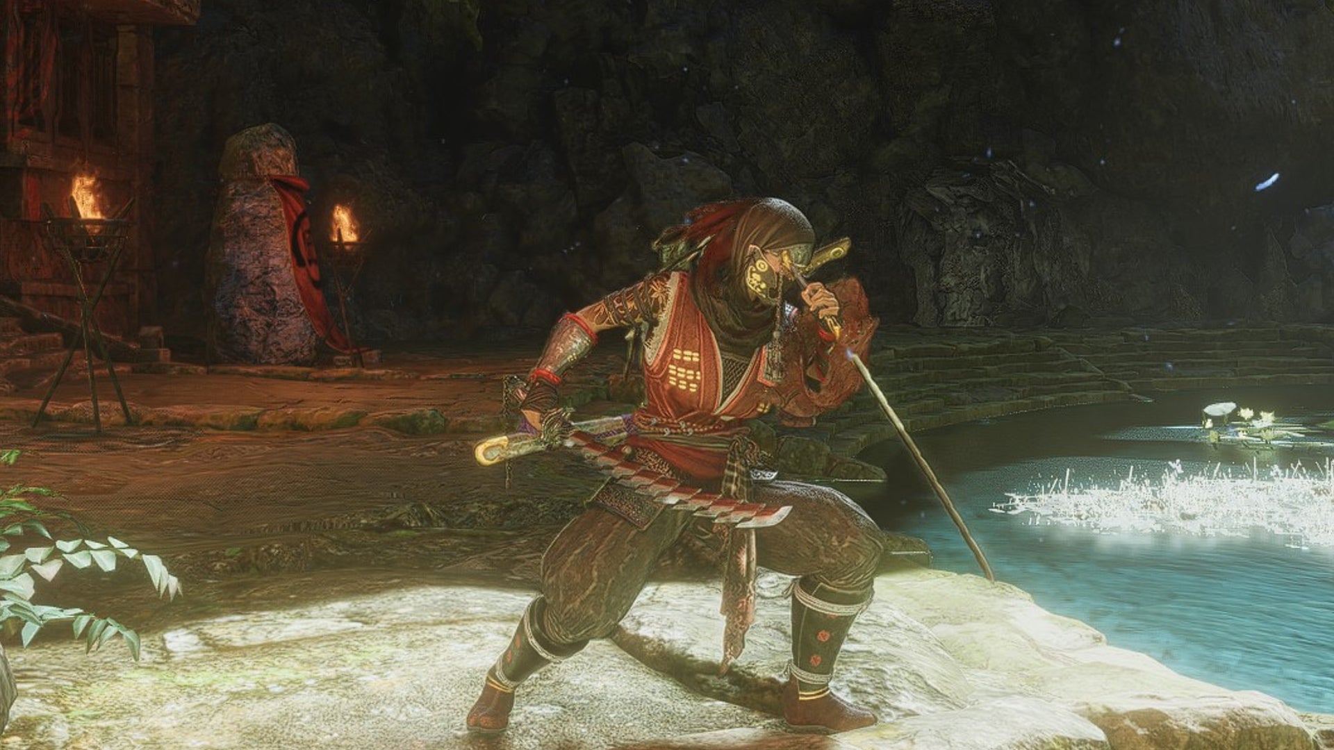 A Ninja kneels forward, ready to cut with their Dual Swords in Nioh 3. - 13