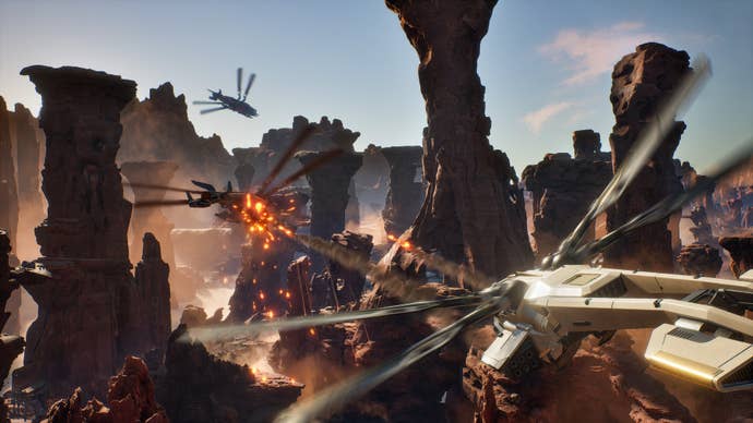 An Ornithopter conflict successful Dune Awakening.