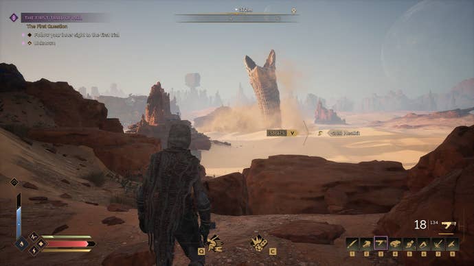 A sandworm rises successful the region arsenic the subordinate looks on.
