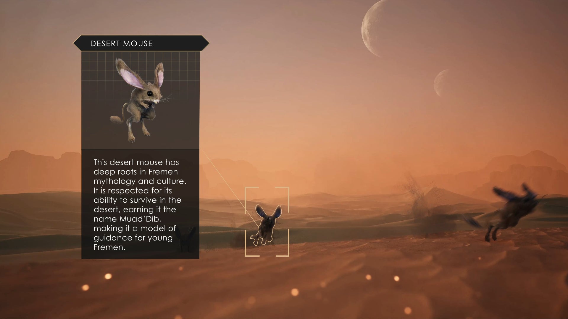 A small group of desert mice bounce along the desert in Dune: Awakening.