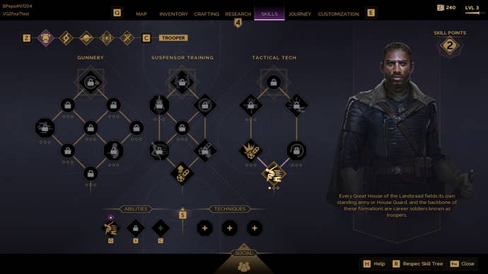 Dune Awakening Soldier accomplishment tree