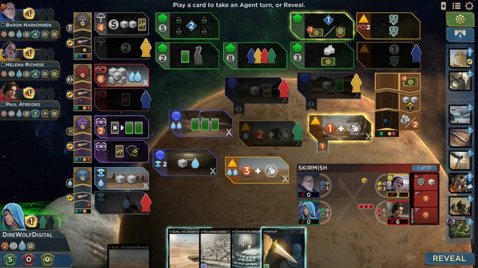 The interface of Dune Imperium’s Rise Of Ix expansion.