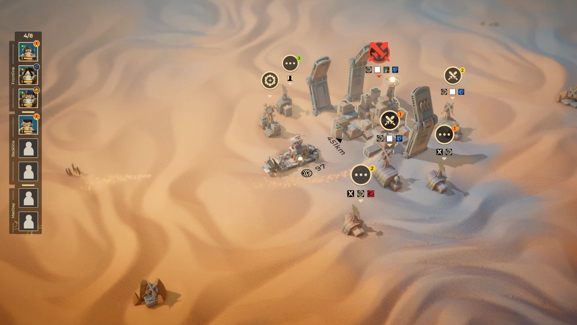Structures in the desert in Dunebound Tactics. - 1