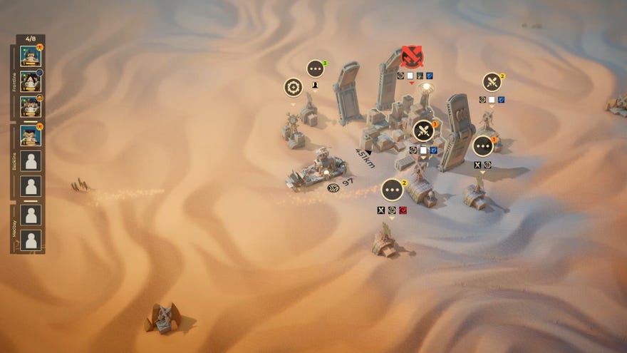 Structures in the desert in Dunebound Tactics.
