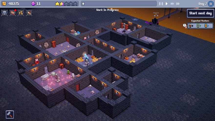 A dungeon in dungeon tycoon game Dungeon Tycoon.