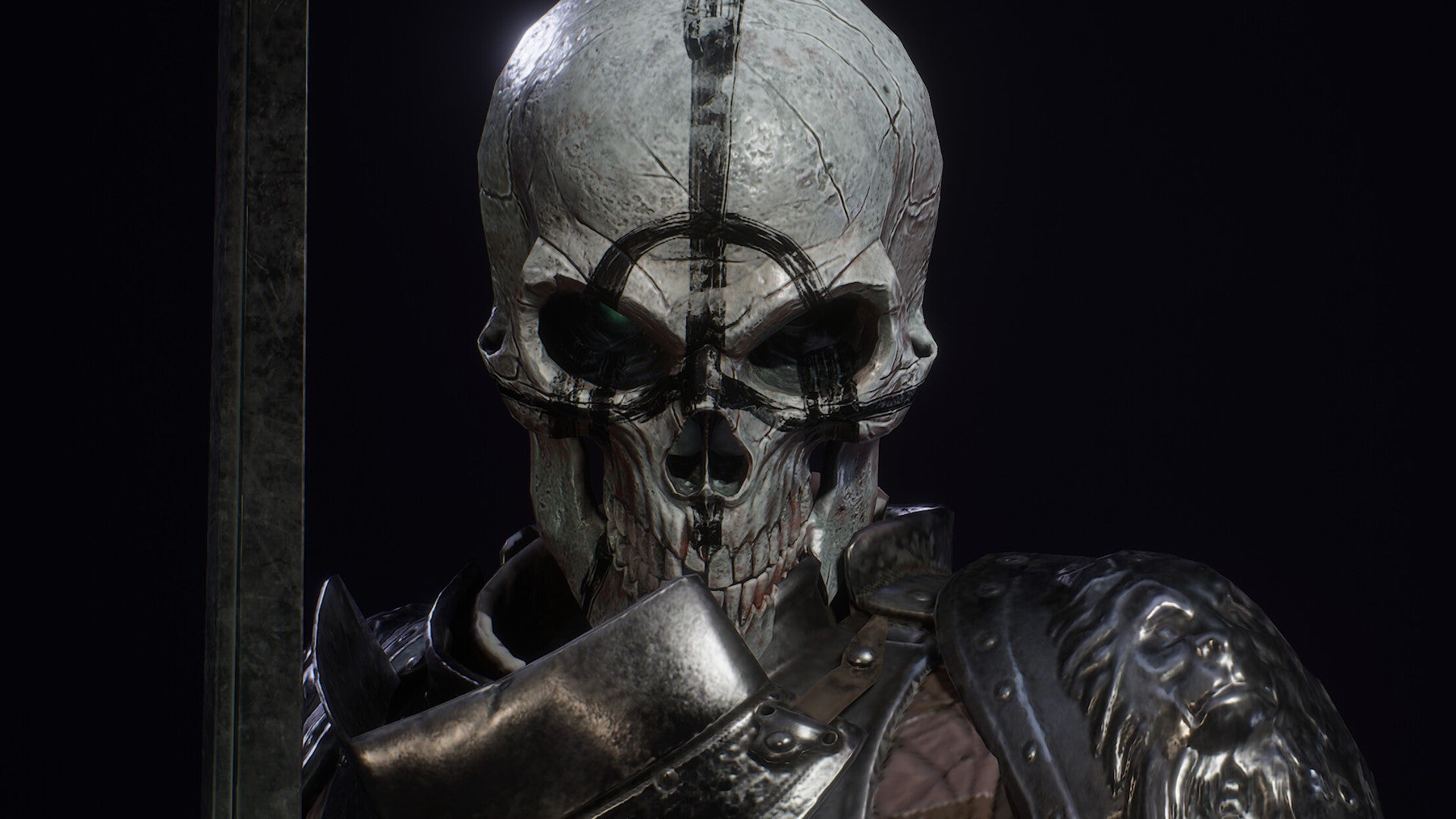 A skull-faced warrior from Dungeonborne - 1