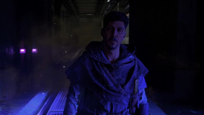 Dying Light 2: Hakon talks to the player character in a dark tunnel.