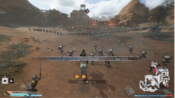 Dynasty Warriors: Origins on horseback.