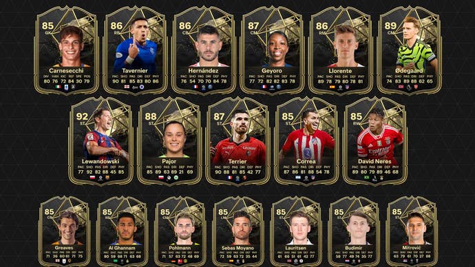 Ultimate Team cards that could feature in EA FC 24 Team of the Week 23 and their ratings.