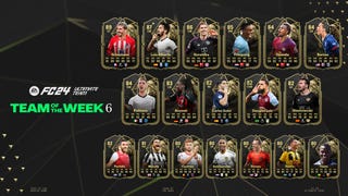 Promotional picture showing the Ultimate Team cards included in EA FC TOTW 6.