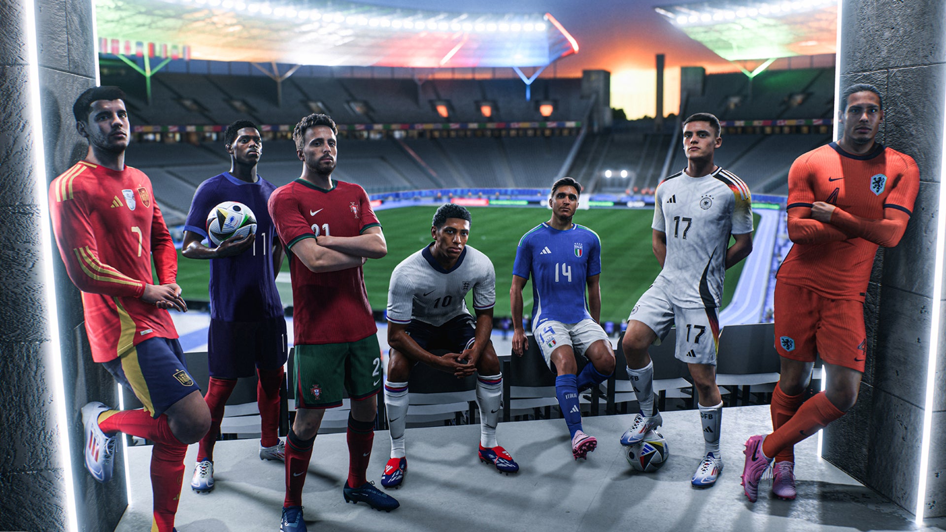 Some footballers in their national kits for Euro 2024 in EA Sports FC 24. - 6